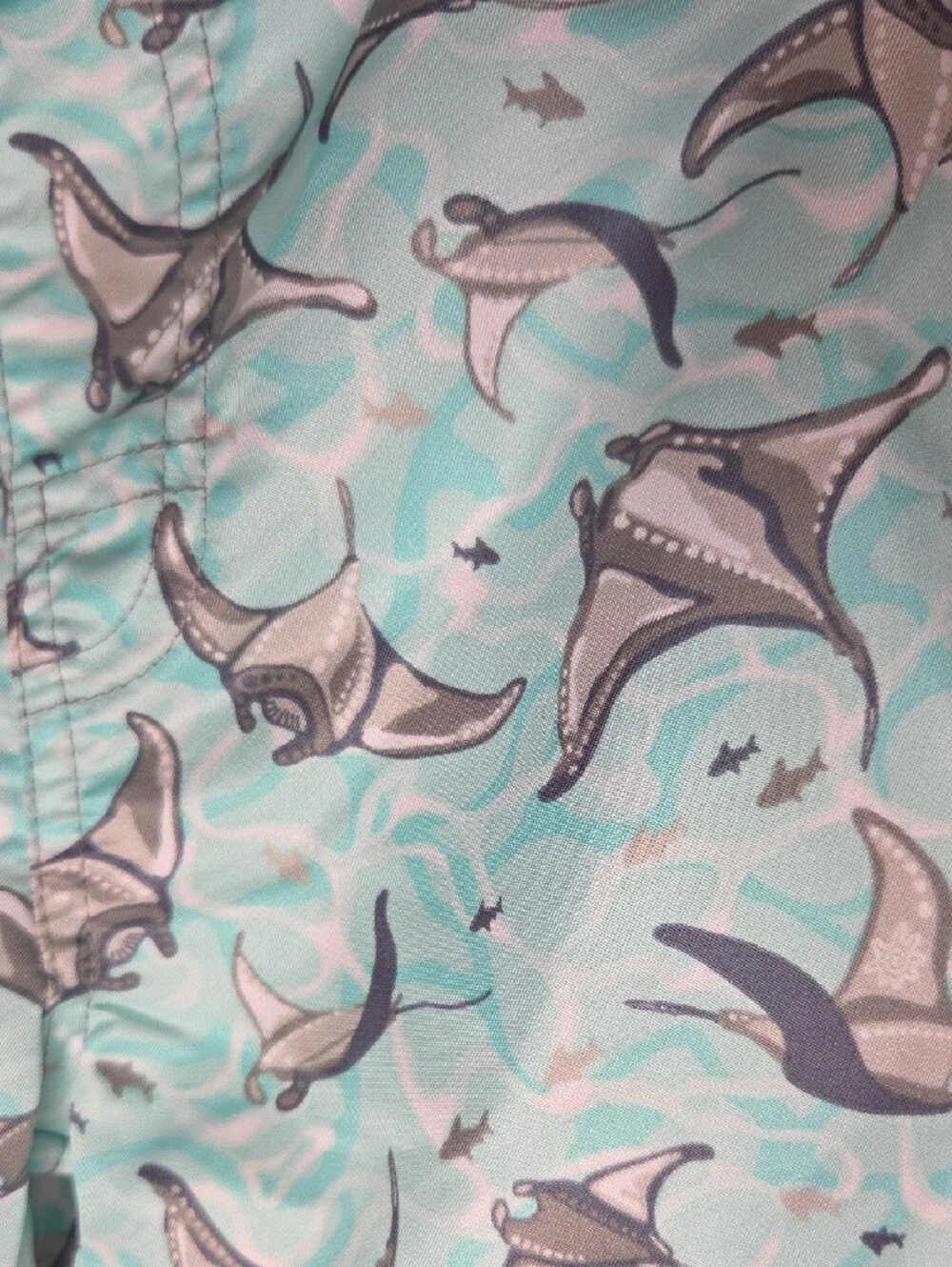 Skin Kids Gray & Aqua Manta Ray Rash Guard 3-Piece Swim Set